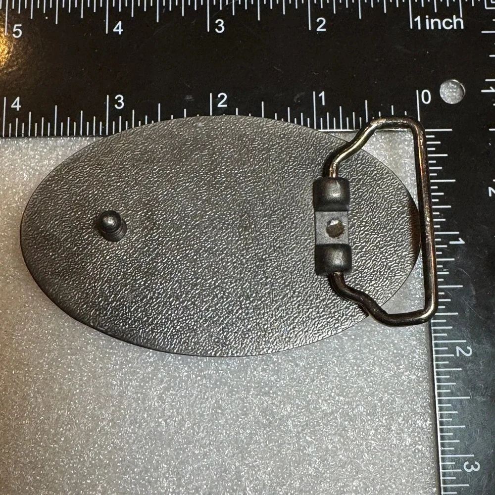 Oval‎ Skull Spade Belt Buckle Pewter Tone Men Women Biker Motorcycle